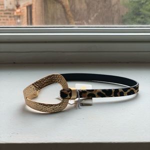 Genuine leather animal print bracelet